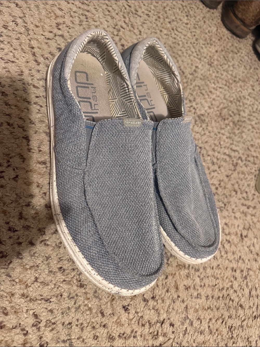 Hey Dude Slip-On Sneakers in Light Blue Canvas